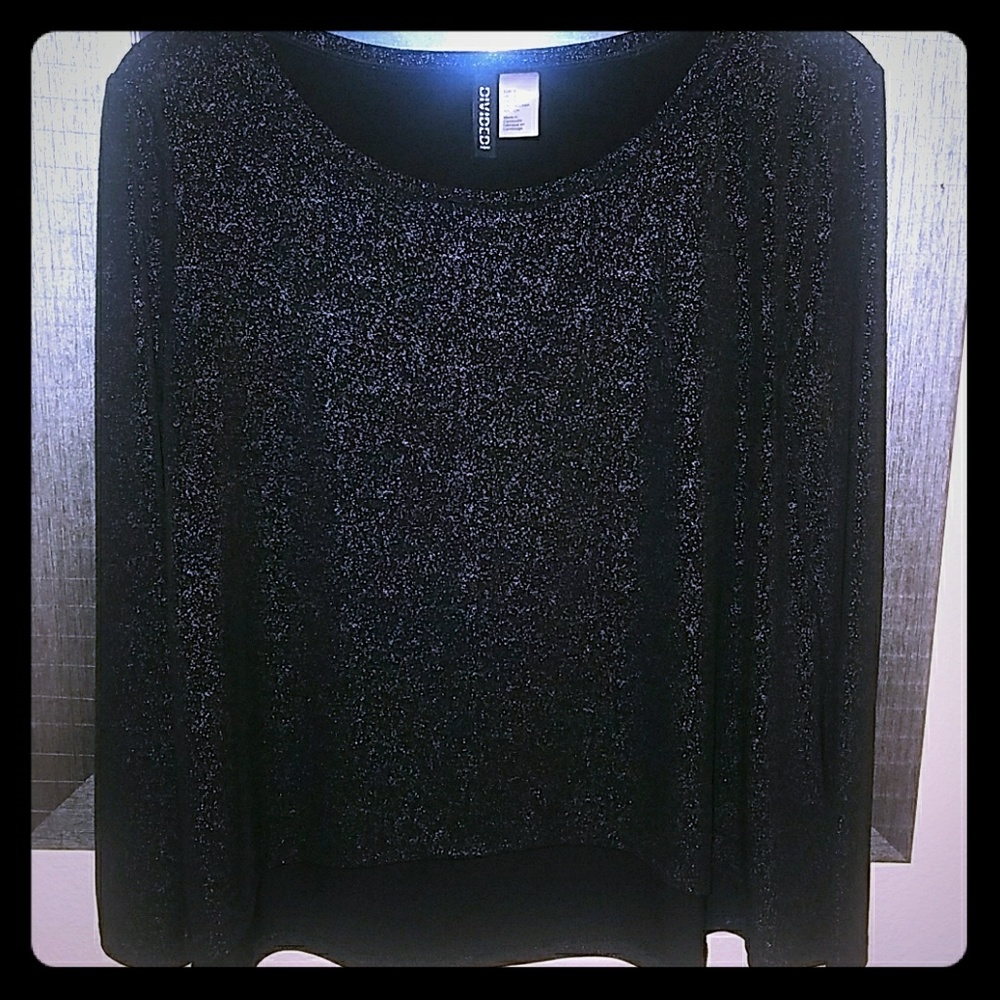 Black top with silver sparkle